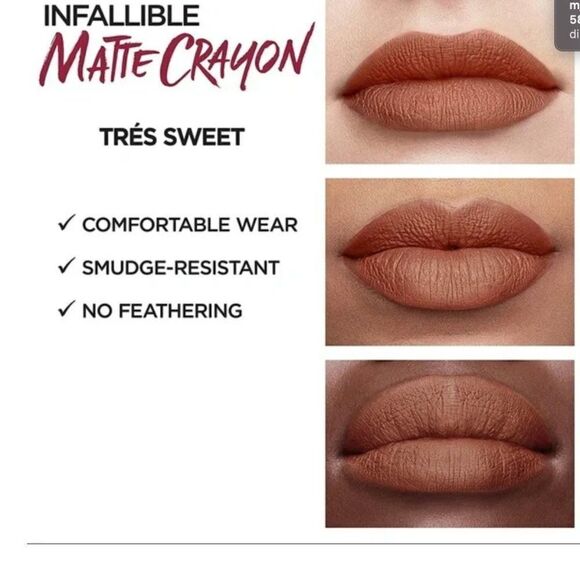 L'Oreal Infallible Matte Lip Crayon Set 2 - 500 Caramel Blondie & 510 Tres Sweet - Picture 10 of 10